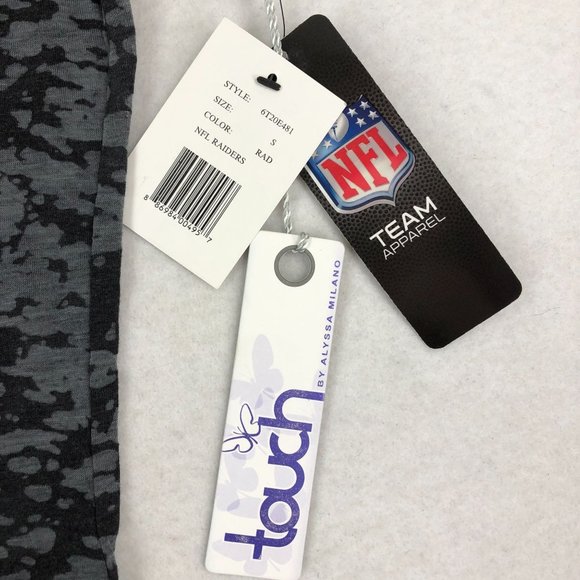 Touch by Alyssa Milano NWT Women's Size Small NFL Raiders Burnout Grey T-Shirt - Picture 6 of 12